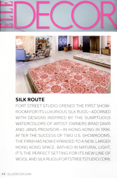 ELLE DECOR touts our new Hong Kong Flagship Showroom opening in July/August 2014